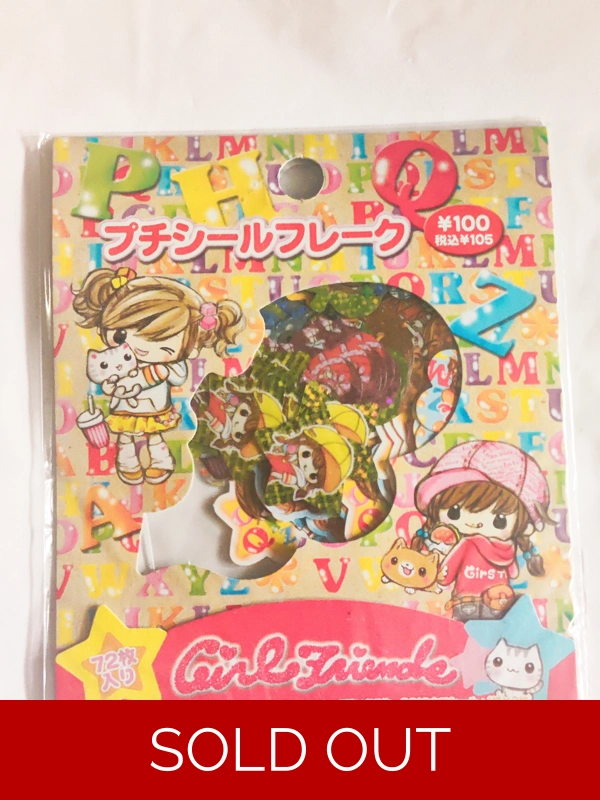 Kamio Japan Girl Friends Kawaii Sticker Flake Sack